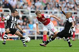 Newcastle United V Arsenal 2011-12 Prints: Arshavin Clashes with Simpson and Cabaye: Newcastle United vs