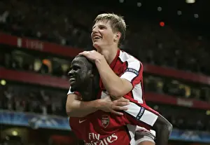 Arshavin Andrey Prints: Arshavin and Eboue: Celebrating Arsenal's 2-0 Victory Over Olympiacos in the Champions League