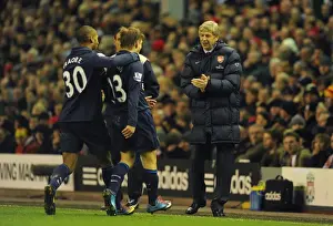 Liverpool V Arsenal 2009-10 Prints: Arshavin and Traore: Celebrating Arsenal's Winning Goals Against Liverpool (13/12/2009)