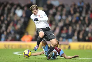 Aston Villa V Arsenal 2009-10 Prints: Arshavin vs. Delph: Stalemate at Villa Park - Arsenal vs