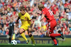 Liverpool V Arsenal 2010-11 Prints: Arshavin vs. Kuyt: 1-1 Stalemate in the Premier League Clash between Liverpool and Arsenal