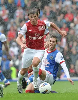 Blackburn Rovers V Arsenal 2011-12 Prints: Arshavin vs Rochina: Thrilling 4-3 Premier League Clash Between Blackburn and Arsenal