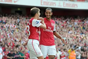 Arshavin and Walcott: Celebrating Arsenal's 1-0 Win Over Swansea City in the Premier League