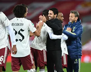 Arteta Embraces Maitland-Niles: Carabao Cup Battle at Empty Anfield - Liverpool vs. Arsenal, 2020