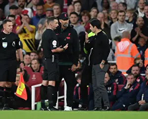 Arteta vs. Klopp: Intense Face-Off with Referee Oliver in Arsenal vs. Liverpool Premier League Clash