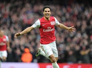 Images Dated 8th April 2012: Arteta's Game-Winning Goal: Arsenal's Triumph Over Manchester City (2011-12)