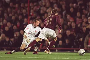 Arsenal V Reading 2005-6 Prints: Arturo Lupoli rounds Grah Stack (Reading) to score Arsenals 3rd goal