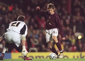 Arturo Lupoli rounds graham Stack (Reading) to score Arsenals 3rd goal