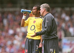 Ashley Cole (Arsenal) and Assistant Manager Pat Rice