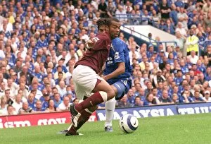 Chelsea v Arsenal 2005-06 Collection: Ashley Cole (Arsenal) Paulo Ferreira (Chelsea). Chelsea 1: 0 Arsenal