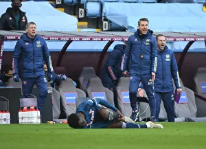 Aston Villa V Arsenal 2020-21 Prints: Assistant Coaches React after Foul on Saka: Aston Villa vs