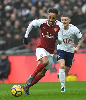 Tottenham Hotspur V Arsenal 2017-18 Prints: Aubameyang in Action: Arsenal vs. Tottenham Premier League Rivalry, 2017-18