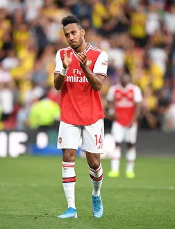 Watford V Arsenal 2019-20 Prints: Aubameyang Celebrates with Fans: Watford vs. Arsenal, Premier League 2019-20