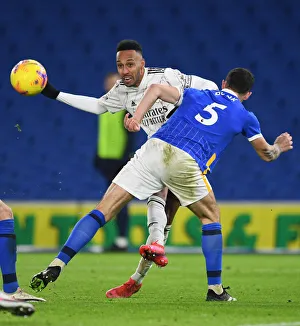 Brighton And Hove Albion V Arsenal 2020-21 Prints: Aubameyang Faces Off Against Dunk: Brighton vs. Arsenal, Premier League 2020-21