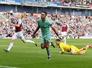 Burnley V Arsenal 2018-19 Prints: Aubameyang Scores First: Arsenal's Triumph over Burnley in Premier League 2018-19