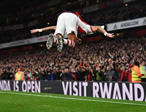 Images Dated 18th October 2021: Aubameyang Scores First Goal: Arsenal Kicks Off 2021-22 Premier League Season with Victory over