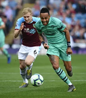 Burnley V Arsenal 2018-19 Prints: Aubameyang Scores the Winning Goal: Arsenal Triumphs at Burnley, Premier League 2018-19