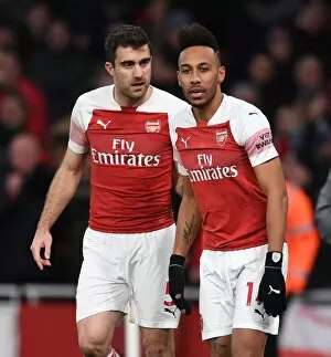 Images Dated 10th March 2019: Aubameyang Sokratis 1 190310PAFC