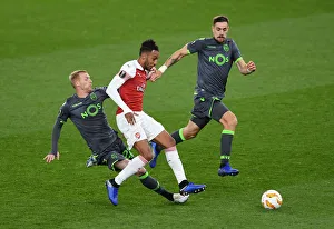Arsenal V Sporting Clube De Portugal 2018-19 Prints: Aubameyang Tripped by Mathieu in Arsenal vs. Sporting Europa League Clash