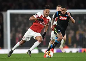 Arsenal V SSC Napoli 2018-19 Prints: Aubameyang vs. Allan: Clash of the Europa League Titans - Arsenal vs. Napoli