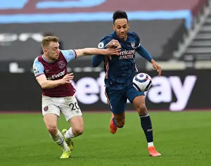 West Ham United V Arsenal 2020-21 Prints: Aubameyang vs. Bowen: Battle at London Stadium - West Ham United vs