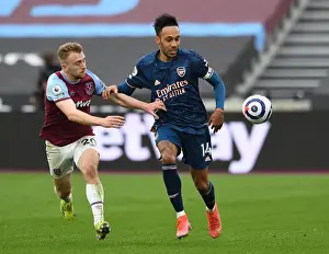 West Ham United V Arsenal 2020-21 Prints: Aubameyang vs Bowen: Battle in the Premier League - West Ham United vs Arsenal