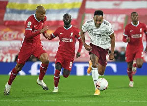 Liverpool V Arsenal 2020-21 Prints: Aubameyang vs Fabinho: Liverpool vs Arsenal, 2020-21 Premier League Clash Amidst Pandemic