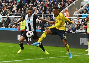 Newcastle United V Arsenal 2019-20 Prints: Aubameyang vs Lascelles: Clash of the Titans - Newcastle United vs Arsenal FC