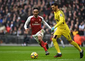 Tottenham Hotspur V Arsenal 2017-18 Prints: Aubameyang vs. Lloris: Intense Battle in the Premier League Showdown between Arsenal and Tottenham