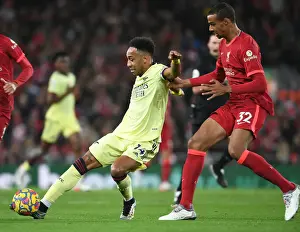 Liverpool V Arsenal 2021-22 Prints: Aubameyang vs. Matip: Battle at Anfield - Liverpool vs. Arsenal, Premier League 2021-22