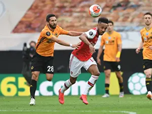 Wolverhampton Wanderers V Arsenal 2019-20 Prints: Aubameyang vs. Moutinho: Intense Clash Between Wolverhampton and Arsenal in Premier League