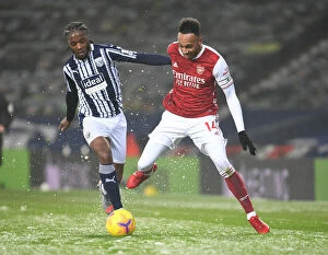 Images Dated 2nd January 2021: Aubameyang vs Sawyers: Intense Rivalry in Arsenal's Battle against West Bromwich Albion