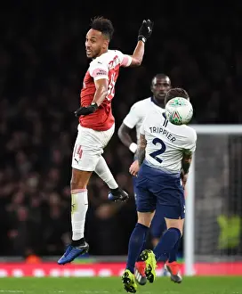 Arsenal V Tottenham Hotspur Carabao Cup 2018-19 Prints: Aubameyang vs. Trippier: Carabao Cup Showdown - Arsenal vs. Tottenham Rivalry