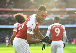 Arsenal V Burnley 2018-19 Prints: Aubameyang's Brace: Arsenal Overpowers Burnley in Premier League Clash