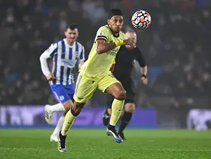 Brighton And Hove Albion V Arsenal 2021-22 Prints: Aubameyang's Brilliance: Arsenal Edge Past Brighton in Premier League Showdown
