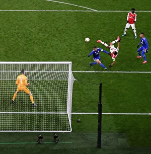 Images Dated 27th February 2020: Aubameyang's Decisive Goal: Arsenal Secures Europa League Victory over Olympiacos