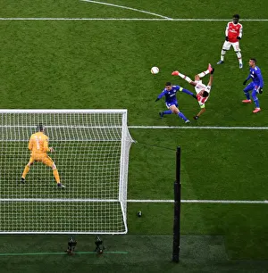 Arsenal V Olympiacos 2019-20 Prints: Aubameyang's Decisive Goal: Arsenal Secures Europa League Victory over Olympiacos