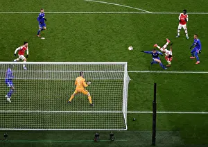 Arsenal V Olympiacos 2019-20 Prints: Aubameyang's Decisive Goal: Arsenal Secures Europa League Victory over Olympiacos