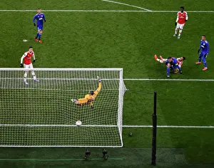 Arsenal V Olympiacos 2019-20 Prints: Aubameyang's Decisive Goal: Arsenal's Europa League Victory over Olympiacos