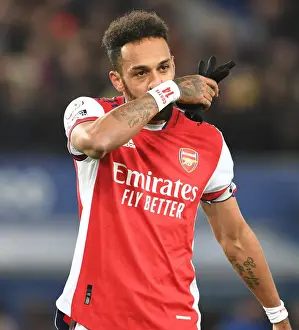 Everton V Arsenal 2020-21 Prints: Aubameyang's Emotional Reaction: Everton vs Arsenal, Premier League 2020-21
