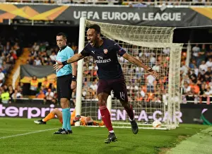 Valencia CF V Arsenal 2018-19 Prints: Aubameyang's Hat-Trick: Arsenal Secures Europa League Final Spot vs. Valencia