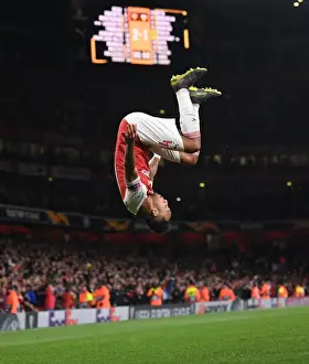 Arsenal V Valencia 2018-19 Prints: Aubameyang's Hat-Trick: Arsenal's 3-0 Lead in Europa League Semi-Final vs Valencia