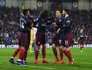 Brighton And Hove Albion V Arsenal 2018-19 Prints: Aubameyang's Last-Minute Strike: Arsenal's Win Against Brighton (2018-19)