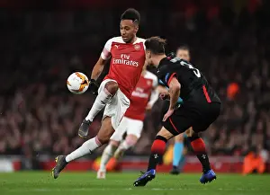 Arsenal V Stade Rennais 2018-19 Prints: Aubameyang's Sneaky Move: Arsenal's Europa League Victory over Rennes