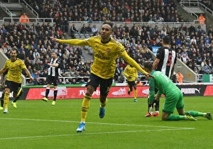 Images Dated 11th August 2019: Aubameyang's St. James Park Stunner: Arsenal's Winning Goal vs Newcastle United (2019-20)
