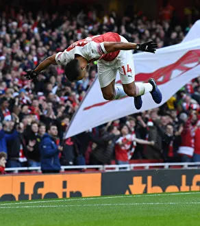 Arsenal V Burnley 2018-19 Prints: Aubameyang's Strike: Arsenal Takes the Lead Against Burnley