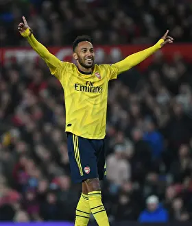Manchester United V Arsenal 2019-20 Prints: Aubameyang's Strike: Arsenal Triumphs Over Manchester United in the Premier League (September 30)