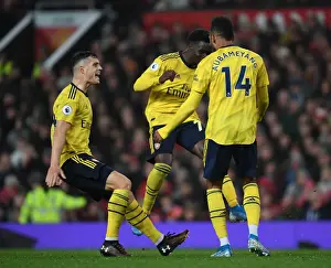 Manchester United V Arsenal 2019-20 Prints: Aubameyang's Strike: Thrilling Arsenal Victory over Manchester United in the Premier League (2019-20)