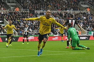 Images Dated 11th August 2019: Aubameyang's Stunning Goal: Arsenal Kick Off 2019-20 Season with 1-0 Win Over Newcastle