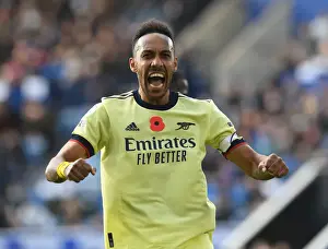 Leicester City V Arsenal 2021-22 Prints: Aubameyang's Thriller: Arsenal's Dramatic Comeback Victory over Leicester City